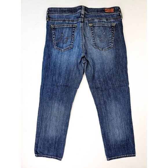 AG Adriano Goldschmied Size 29X24 Women The Stevie Crop Slim Straight Blue Jeans - Picture 1 of 12